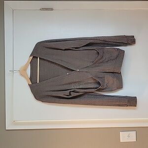 50/25/25 American Apparel, unisex small, grey csrdigan, pockets.